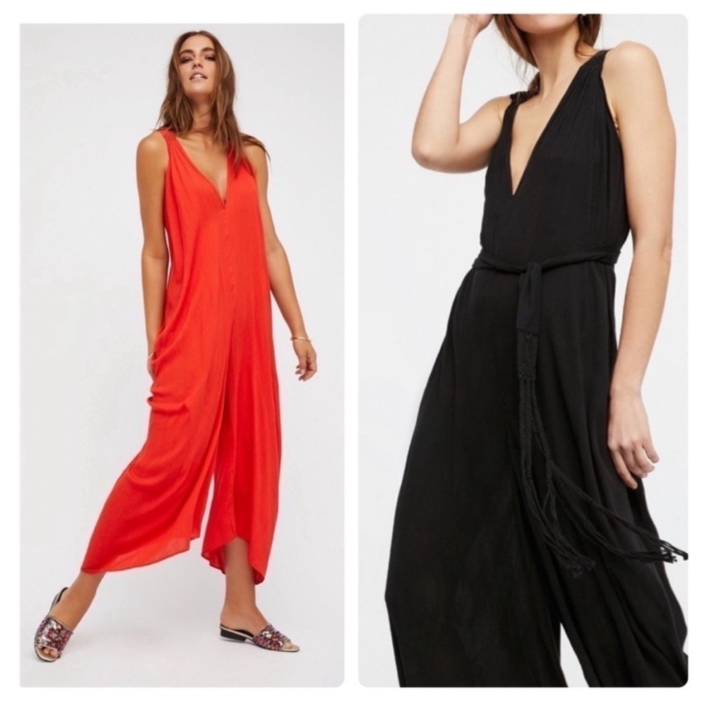 Free people endless summer fallin’ for you Wide Leg Jumpsuit Rare Oversized - Picture 9 of 9